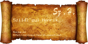 Szilágyi Henrik névjegykártya